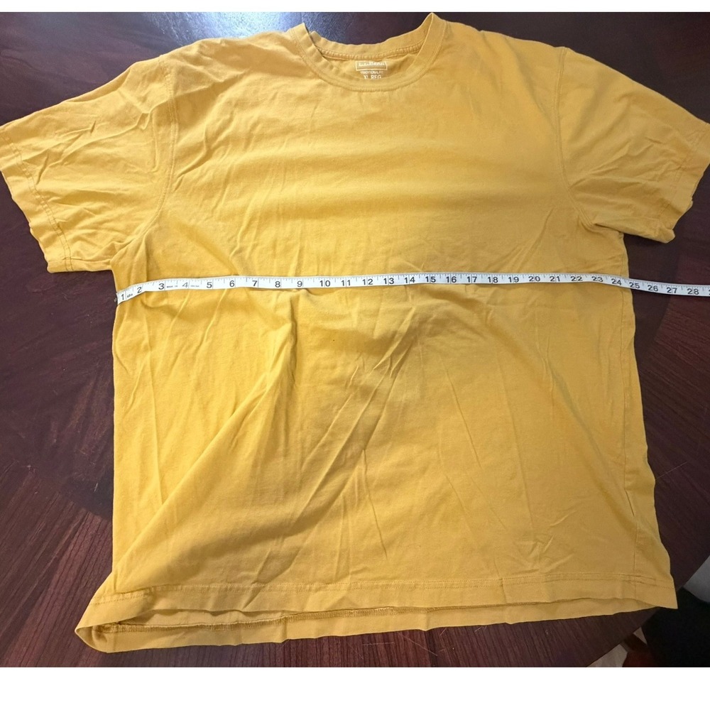 LL Bean Mens XL Traditional Fit Short Sleeve T-Shirt Yellow Cotton Tee
